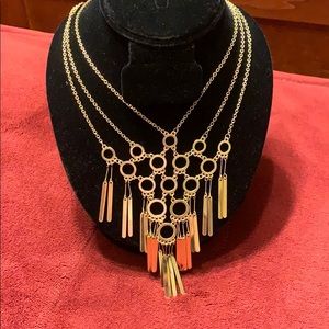 NWT Stony Gold three layer necklace